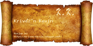 Kriván Kevin névjegykártya